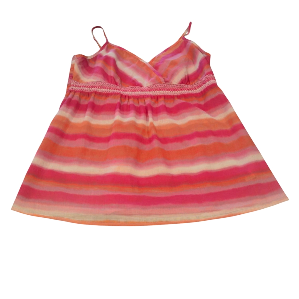 Maurices Women's Tank Top Size XXL  Pink Orange White 100% Cotton Exell